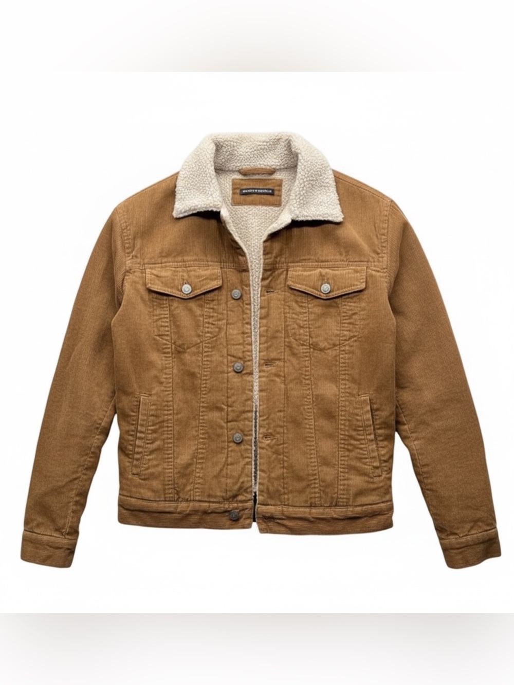 Brandy Melville Tan Corduroy Sherpa-Lined Jacket